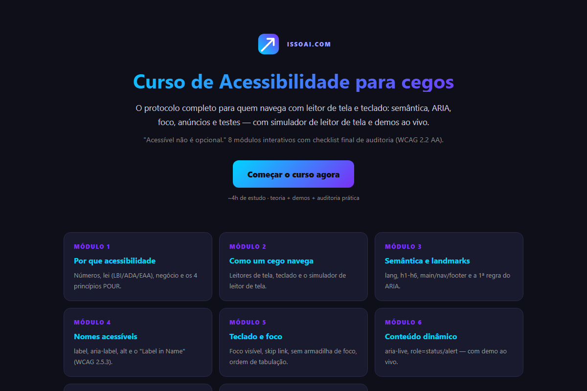 Curso de Acessibilidade — prévia